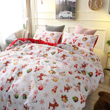 Bedding,Happy,Christmas,Quilt,Cover,Pillowcase,Queen