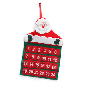 Christmas,Advent,Hanging,Calendar,Pockets,Santa,Reindeer,Snowman,Decorations