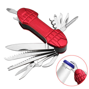 Stainless,Steel,Survival,Folding,Knife,Multifunction,Scissors,Fishing,Scale,Tools