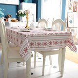 Linen,Cotton,Tablecloth,Snowflakes,Christmas,Table,Cloth,Wedding,Banquet,Washable,Table,Cover,Textiles