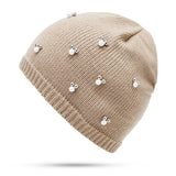 Women,Pearl,Knitted,Beanie