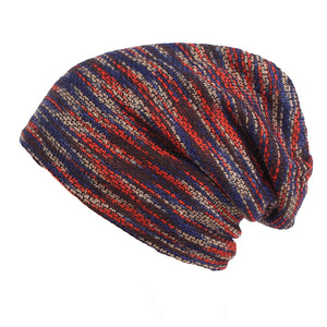 Stripe,Beanies,Solid,Velvet,Lining,Winter,Bonnet,Skullies