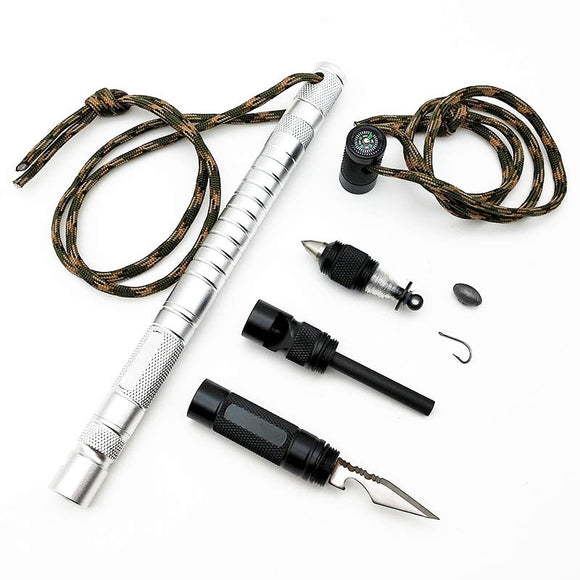 IPRee,Outdoor,Stick,Survival,Whistle,Comapss,Screwdriver,Fishing,Safety,Hammer,Multifunctional,Tools,Camping,Emergency