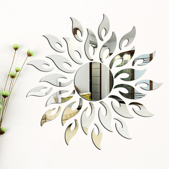 Mirror,Flower,Totem,Removable,Sticker,Decal,Decor