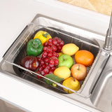 Adjustable,Water,Washing,Basket,Basin,Vegetable,Fruit,Holder,Storage,Drain,Shelf