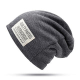 Velvet,Thick,Beanie,Casual,Double,Layers,Letter,Solid,Slouchy,Skullcap