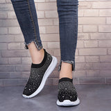 Womens,Crystal,Sneakers,Glitter,Casual,Loafers,Outdoor,Leisure,Running,Sport,Shoes