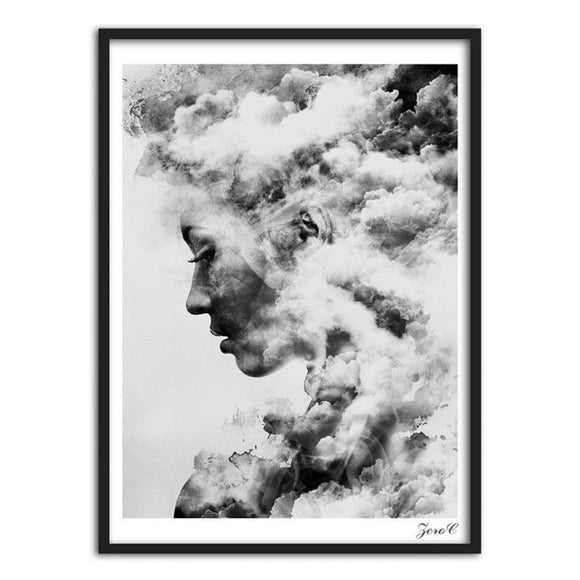 Modern,Portrait,Smoky,Canvas,Poster,Painting,Picture,Decorations