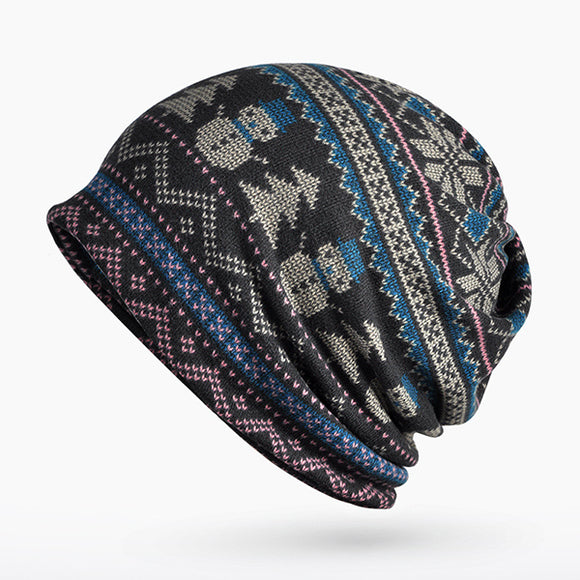 Women,Print,Cotton,Beanie,Collar,Scarf