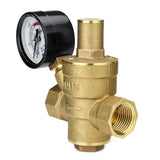 Water,Pressure,Regulator,Brass,Adjustable,Reducer,Gauge,Meter