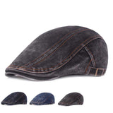 Women,Washed,Denim,Adjustable,Painter,Beret,Newsboy,Cabbie