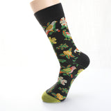 Tulips,Birds,Flowers,Illustration,Fashion,Socks,Harajuku,Cotton,Men's,Socks