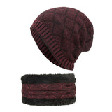 Women,Thicken,Coral,Fleece,Brimless,Knitted,Scarf,Winter,Beanie