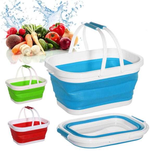 Folding,Collapsible,Water,Bucket,Outdoor,Portable,Camping,Picnic,Silicone,Basket,Barrel
