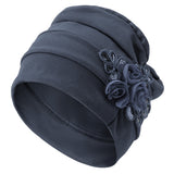 Women,Monochrome,Sequined,Flower,Headband,Turban,Cotton,Casual,Breathable