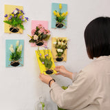 Artificial,Flowers,Decorations,Wooden,Board,Hanging,Artificial,Flowers,Plastic