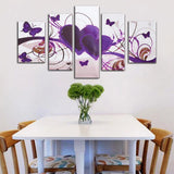 Paintings,Purple,Heart,Canvas,Abstract,Decor,Frame