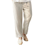 Loose,Linen,Pants,Beach,Retro,Drawstring,Elastic,Casual,Pants