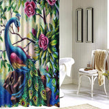 Bathroom,Printed,Polyester,Fabric,Colorful,Peacock,Shower,Curtain,Waterproof,Washable,Curtains,Hooks