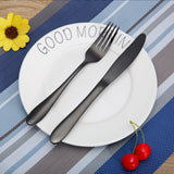 Stainless,Steel,Black,Flatware,Dinnerware,Cutlery,Spoons,Tableware,Kitchen,Dinner