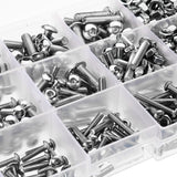 Suleve,MXSH3,440Pcs,Stainless,Steel,Button,Socket,Screws,Bolts,Assortment