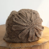 Ethnic,Style,Handmade,Knitted,Women,Retro,Elegant,Flower,Beret,Beanie