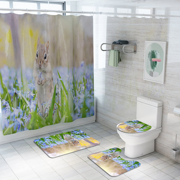 Honana,Bathroom,Waterproof,Shower,Curtain,Animal,Rabbit,Pattern,Toilet,Cover,Pedestal,Bathroom,Decor