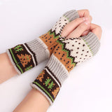 Women,Christmas,Winter,Knitting,Fingerless,Gloves,Christmas