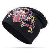Womens,Ethnic,Embroidery,Slouch,Beanie,Cotton,National,Printting,Turban