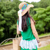 Women,Embroidered,Printed,Straw,Scarf