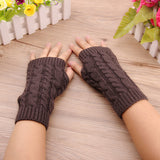 Women,Winter,Warmer,Gloves,Thick,Crochet,Knitting,Fingerless,Gloves