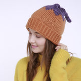 Women,Winter,Patchwork,Small,Knitted,Beanie