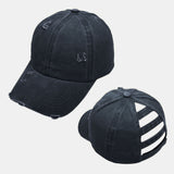Women,Breaking,Solid,Color,Fashion,Hollow,Ripped,Washed,Denim,Baseball