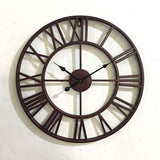 Loskii,Creative,Clock,Living,Round,Hollow,Wrought,Metal,Vintage,Clock