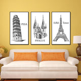 Miico,Painted,Three,Combination,Decorative,Paintings,Architecture,Decoration