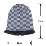 Grids,Outdoor,Knitted,Velvet,Lining,Beanie,Casual,Adjustable