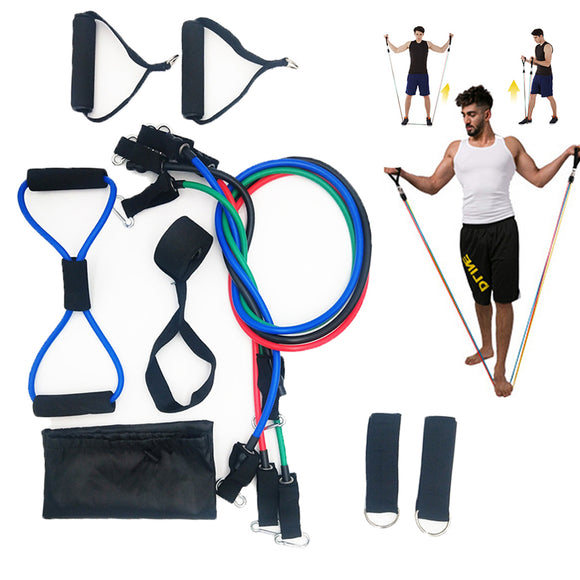 11PCS,Workout,Resistance,Bands,Anchor,Handles,Ankle,Straps,Muscle,Training,Equipment