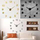 Sticker,Clock,Large,Mirror,Surface,Decor,Quartz