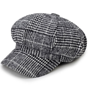 Womens,Cotton,Leisure,Newsboy,Berets,Painter,Plaid,Stripe