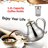 Silver,Capacity,Stainless,Steel,Coffee,Kettles,Filter,Teahouse