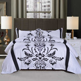 Bedding,Black,White,Printing,Quilt,Cover,Pillowcase,Queen