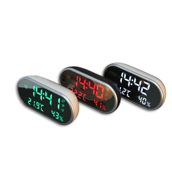 Digital,Alarm,Clock,Portable,Mirror,Clock,Humidity,Temperature,Display,Function