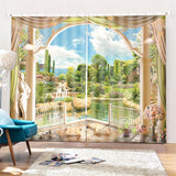Panel,Printed,Landscape,Window,Curtain,Bedroom,Valance,Divider,Sheer,Curtains