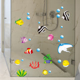 Tropical,Cartoon,Bubble,Ocean,World,Removable,Bathroom,Sticker,Glass,Pastes,Decor