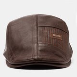 Collrown,Men's,Leather,Beret,Casual,Newsboy
