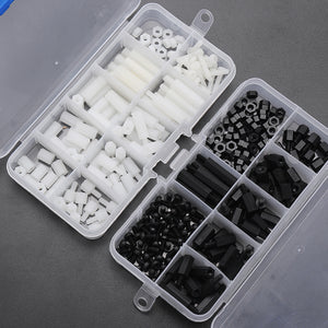 Suleve,M3NH6,300Pcs,Nylon,Screw,White&Black,Screw,Standoff,Spacer,Assortment