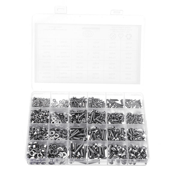 Suleve,MXSH9,1220Pcs,Stainless,Steel,Socket,Screws,Washers,Assortment