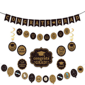 Graduation,Decorations,Party,Supplies,Black,Cards,Banner,Background