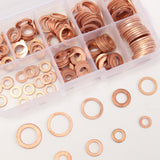 200Pcs,Solid,Copper,Washer,Assorted,Sealing,Washer,Sizes