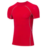 YUERLIAN,Men's,Compression,Simple,Tight,Fitness,Training,Elastic,Quick,Short,Sleeve